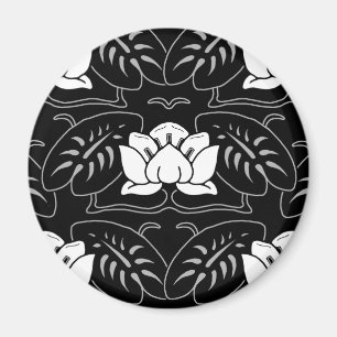 Dark Water Lily Motif Magnet