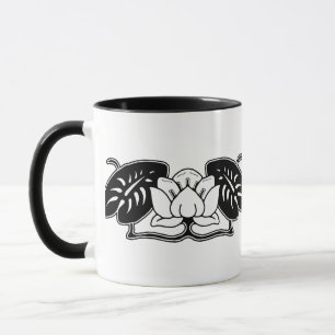 Dark Water Lily Motif Mug