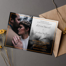 Dark Watercolor Black Orange Halloween Wedding