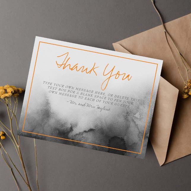 Dark Watercolor Halloween Wedding Thank You Card (Creator Uploaded)