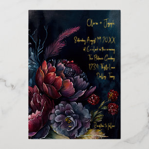 Dark Watercolor Moody Floral Wedding