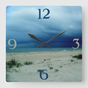 Dark Waters Beach Photo Square Wall Clock