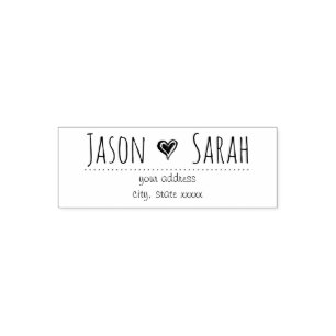 dark wedding heart decor self-inking stamp