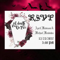 Dark Wedding Spider Web Coffin Gothic Wedding RSVP