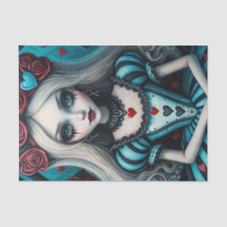 Dark Whimisical Goth Alice Decoupage Paper