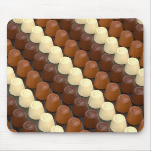 Dark, white and milk chocolate pralines mouse mat