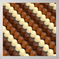 Dark, white and milk chocolate pralines