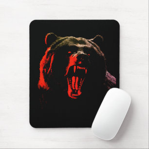 Dark Wild Bear Portrait in Dramatic Lighting Mouse Mat