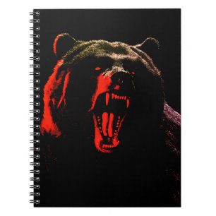 Dark Wild Bear Portrait in Dramatic Lighting Notebook