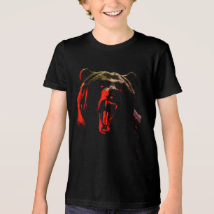 Dark Wild Bear Portrait in Dramatic Lighting Tri-Blend Shirt
