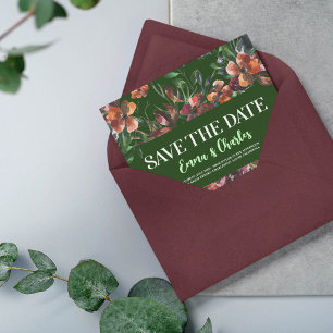 Dark Wild Flowers Save The Date  Invitation