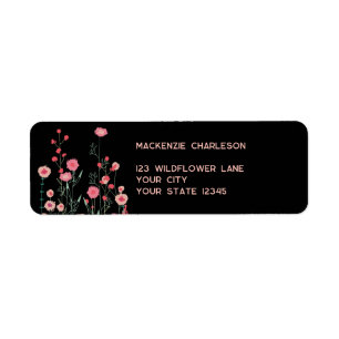 Dark Wildflower Boho Return Address
