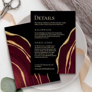 Dark wine agate with gold enclosure card