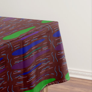 Dark wine coloured art inspired tablecloth