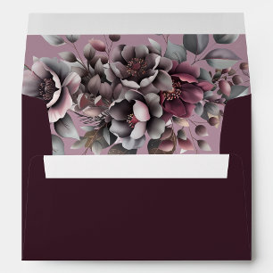 Dark Wine, Dusty Purple, Dusty Lavender, Wedding   Envelope