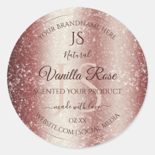 Dark Wine Red Soft Glitter Product Labels Monogram
