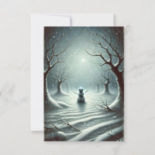 Dark Winter Night Holiday Greeting Card