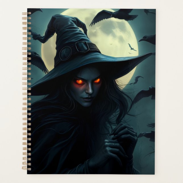 Dark Witch Halloween Planner | Gothic Aesthetic (Front)