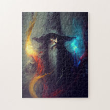Dark Wizard Fantasy Puzzle | Mage Art