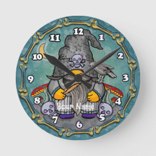 Dark wizard gnome  round clock