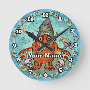 Dark Wizard Monster Round Clock