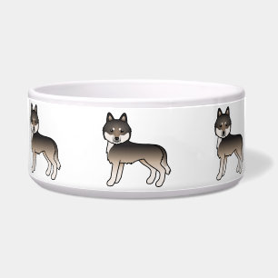 Dark Wolf Grey Siberian Husky Cute Cartoon Dogs