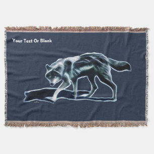 Dark Wolf Throw Blanket