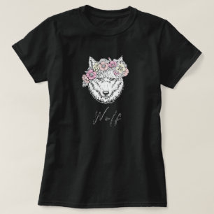 Dark Wolf Vintage Pink Yellow Flower Floral T-Shirt