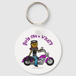 Dark Woman Biker Key Ring