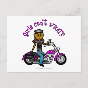 Dark Woman Biker Postcard
