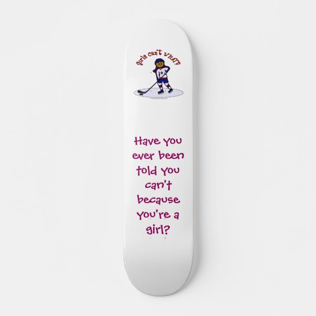 Dark Womens Hockey Player Skateboard (Front)