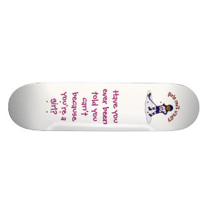 Dark Womens Hockey Player Skateboard