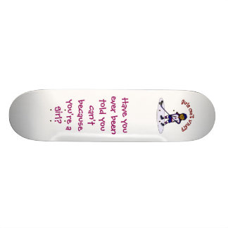 Dark Womens Hockey Player Skateboard