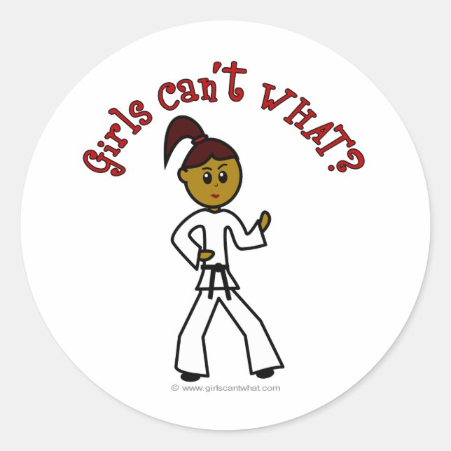 Dark Womens Karate Classic Round Sticker (Front)
