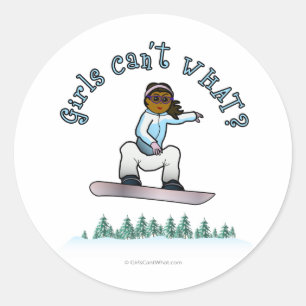 Dark Womens Snowboarding Classic Round Sticker