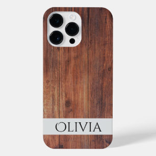 dark wood and modern personalized  iPhone 14 pro max case