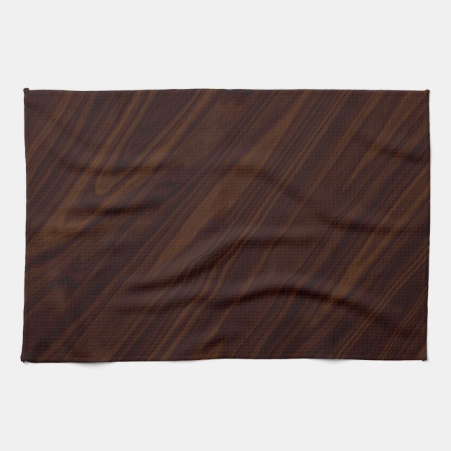 Dark wood background tea towel (Horizontal)