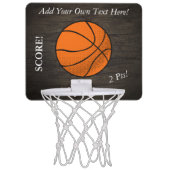 Dark Wood Basketball Custom Mini Basketball Hoop (Front)