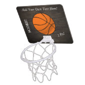 Dark Wood Basketball Custom Mini Basketball Hoop (Above)