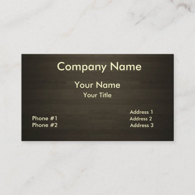 Dark Wood Business Card (Front)