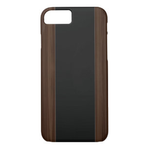 Dark Wood & Carbon Fibre Stripe iPhone 7 case