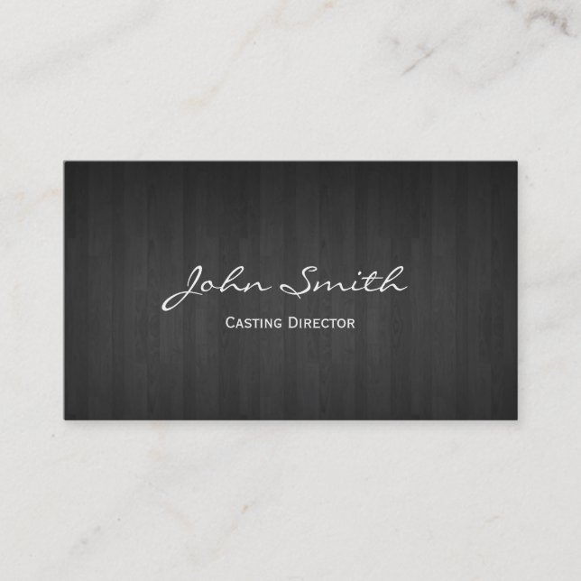 Dark Wood Casting Director Business Card (Front)