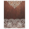 Dark Wood & Elaborate White Lace Scrapbook Paper