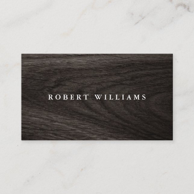 Dark wood elegant professional business card (Front)