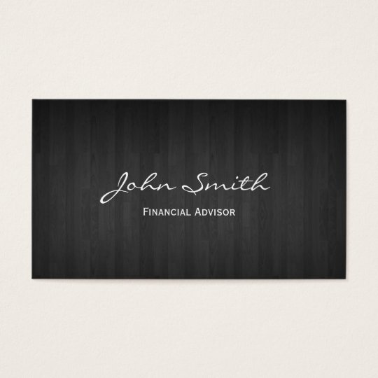 Dark Wood Financial Advisor Business Card