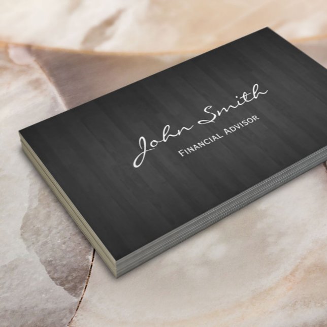 Dark Wood Financial Advisor Business Card (Creator Uploaded)
