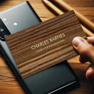 Dark Wood Grain Business Card