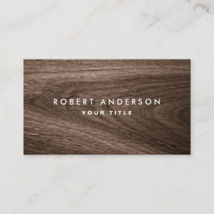 Dark wood grain professional profile business card