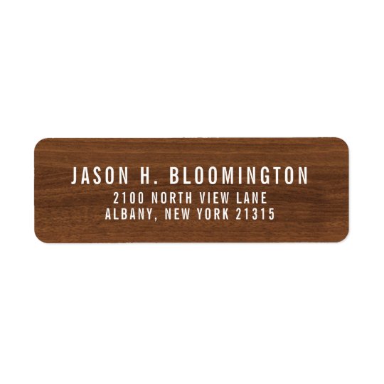 Dark Wood Grain | Return Address Return Address Label