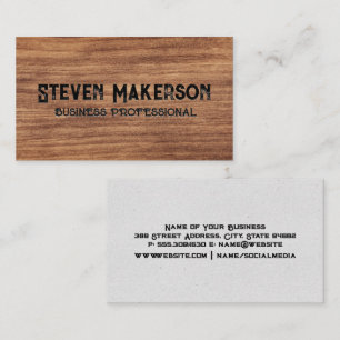 Dark Wood Grain Texture  Business Card
